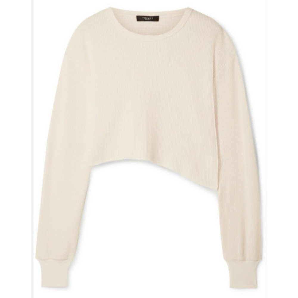 Twenty Montreal Everest Thermal Asymmetric Top Womens Sz XL Cream Cropped $115